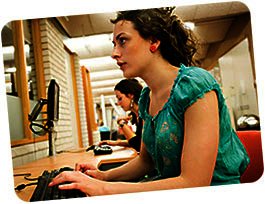 Women working by computer